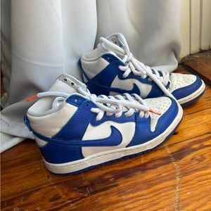 Blue nike dunks high